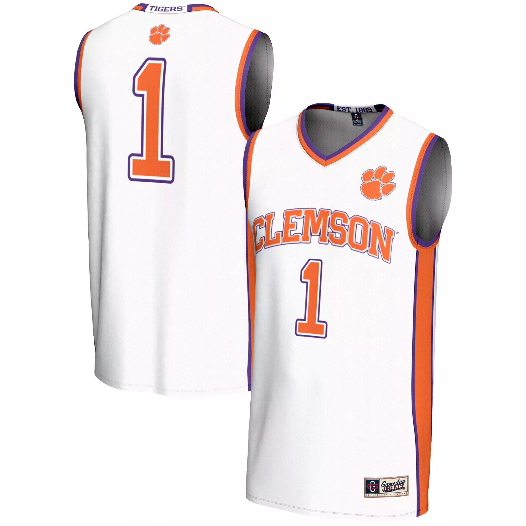 clemson tigers 1 2023 men s all stitched vapor jersey white purple orange custom edition