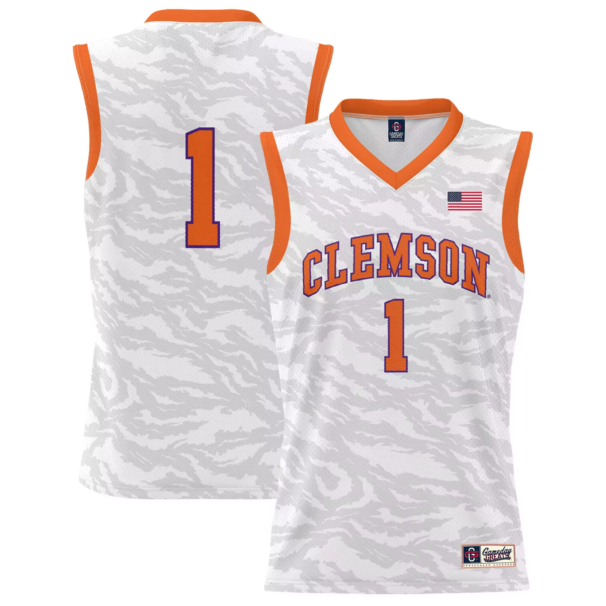 clemson tigers 1 custom jersey 2023 men s all stitched vapor jersey white orange pinstripe
