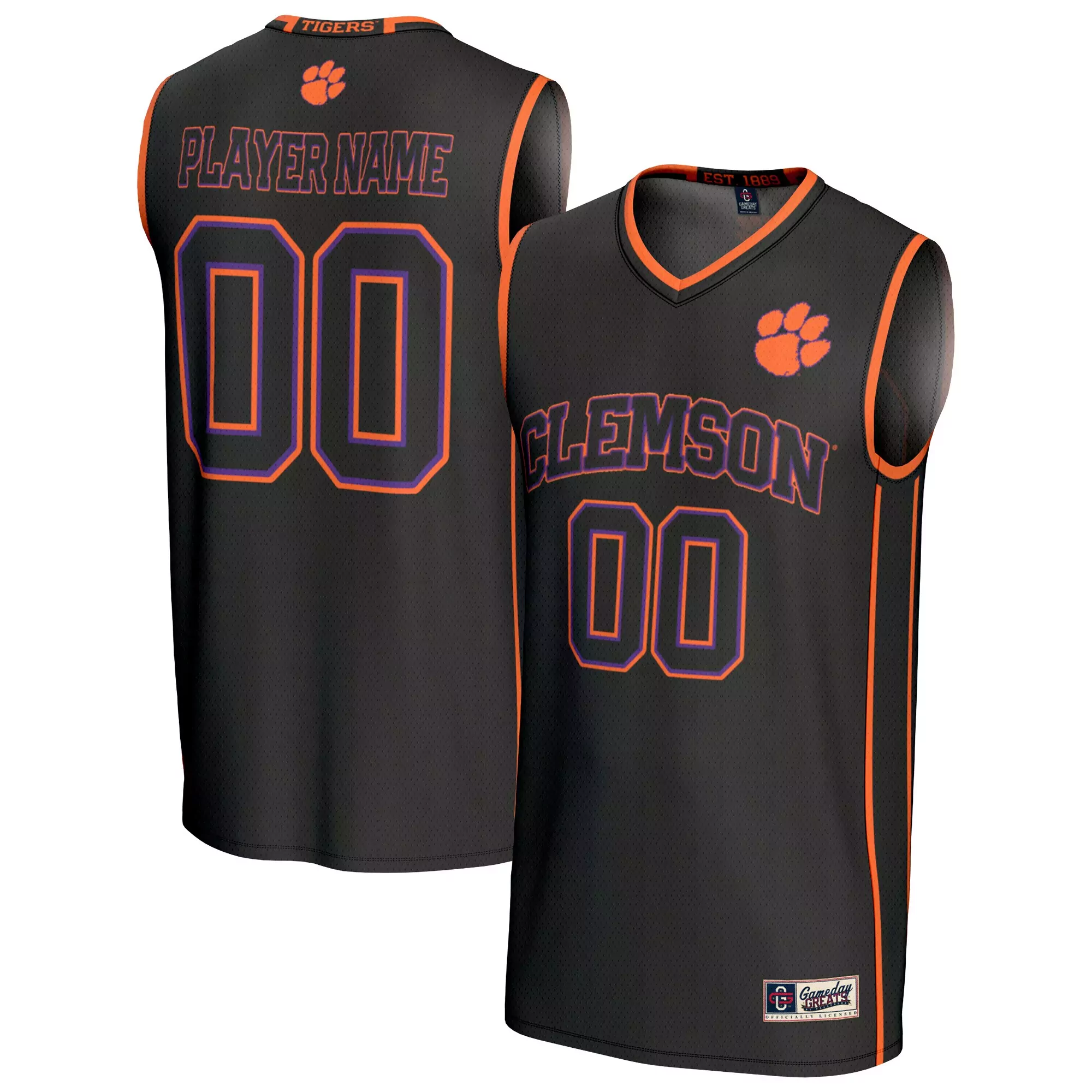 clemson tigers custom jersey 00 black 2023 men s all stitched vapor jersey 1