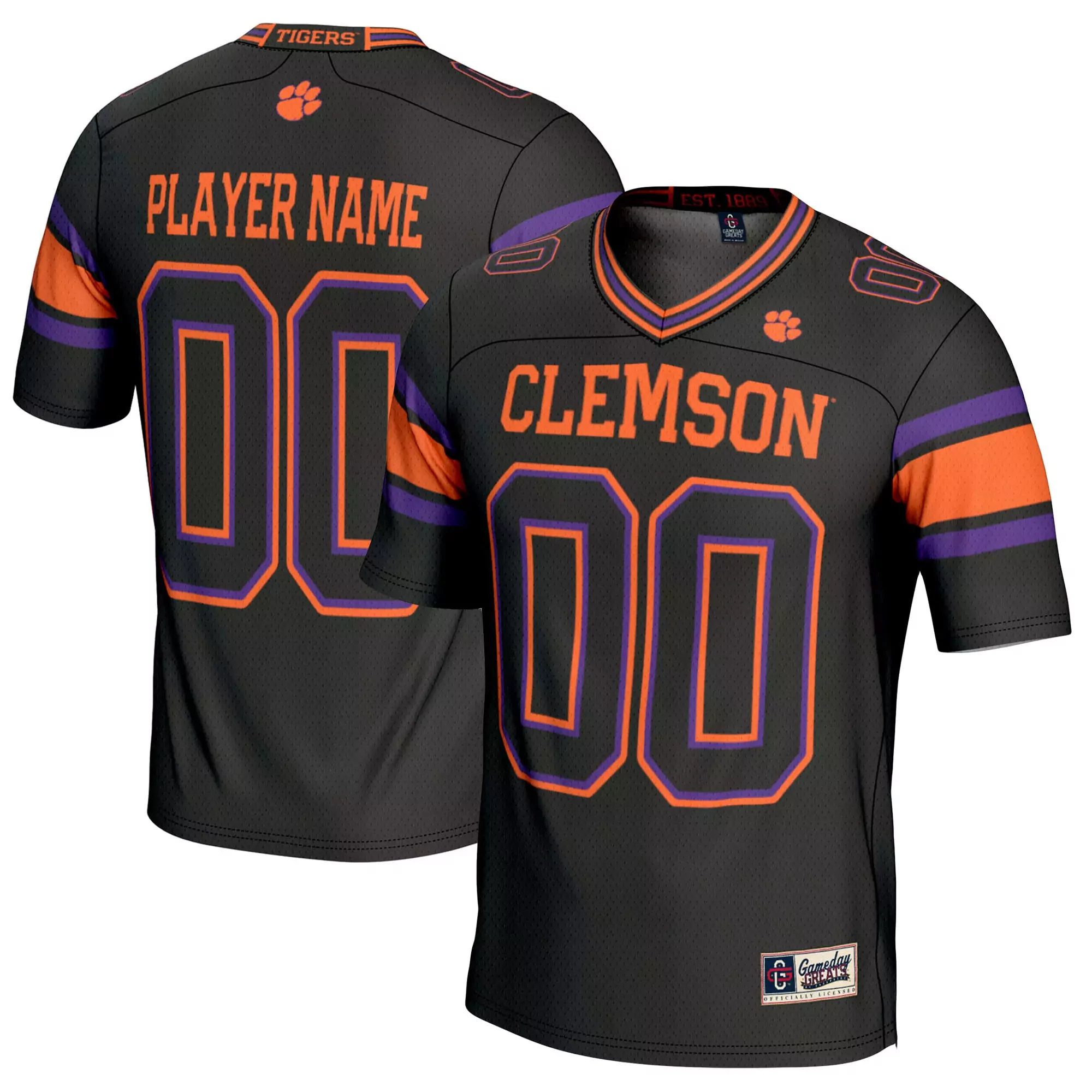 clemson tigers custom jersey 00 black orange vapor 2023 men s all stitched edition