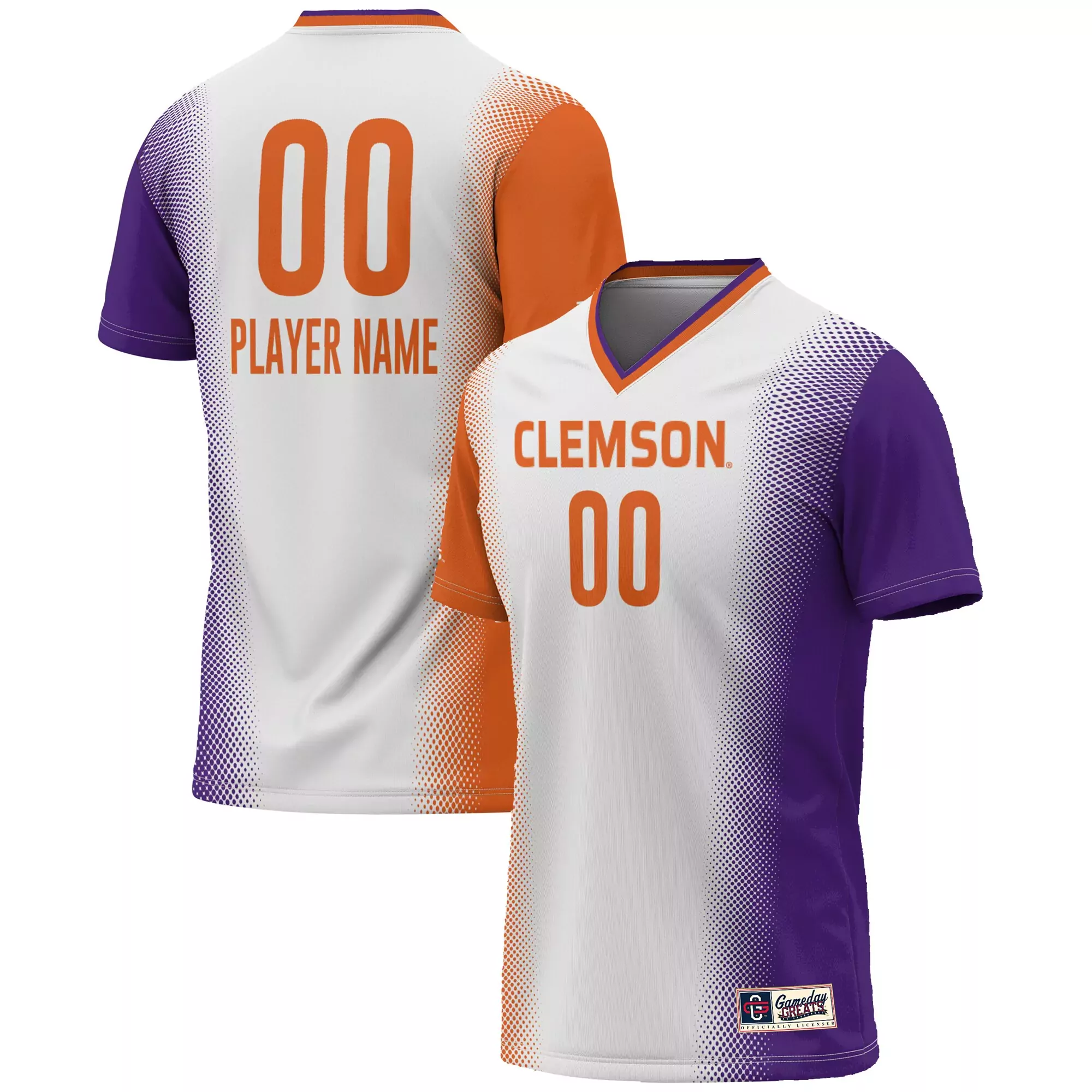 clemson tigers custom jersey 00 player name 2023 men s all stitched vapor jersey orange purple design