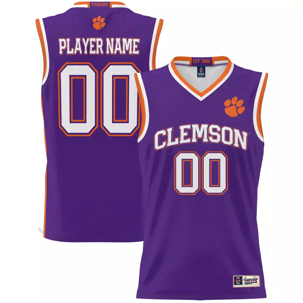 clemson tigers custom jersey 00 purple 2023 men s all stitched vapor jersey 2