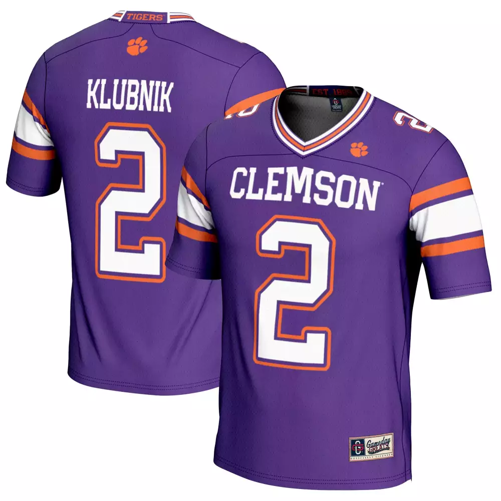 clemson tigers custom jersey 2 klubnik 2023 men s purple all stitched vapor jersey