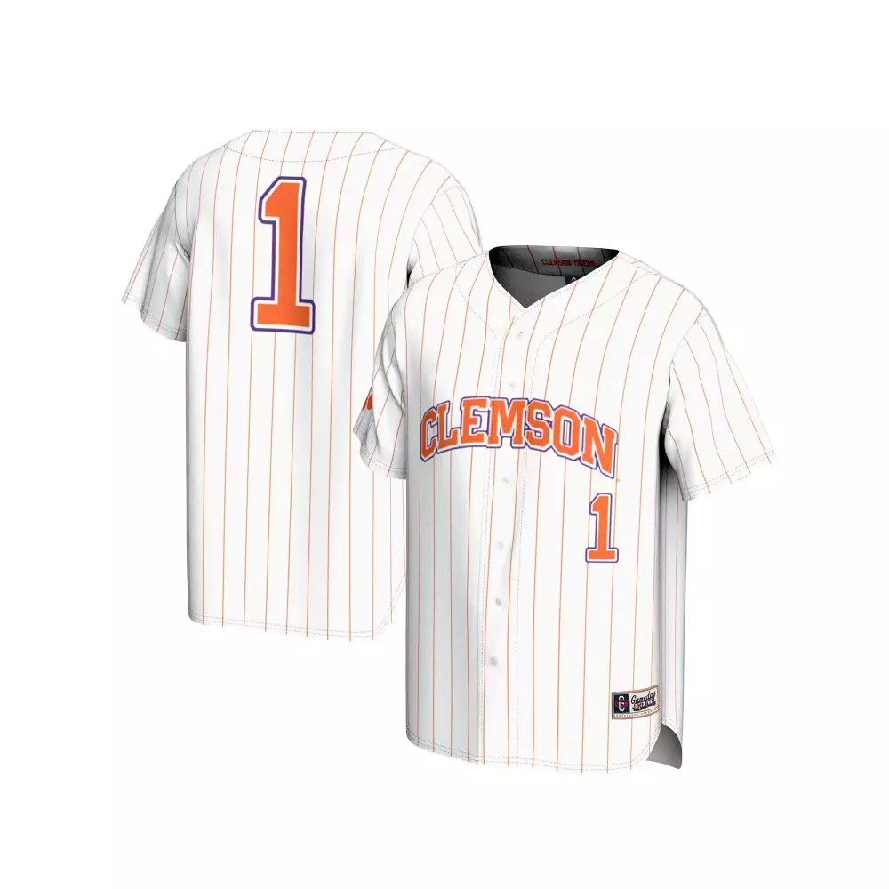clemson tigers jersey 1 2023 men s all stitched vapor jersey white orange pinstripe