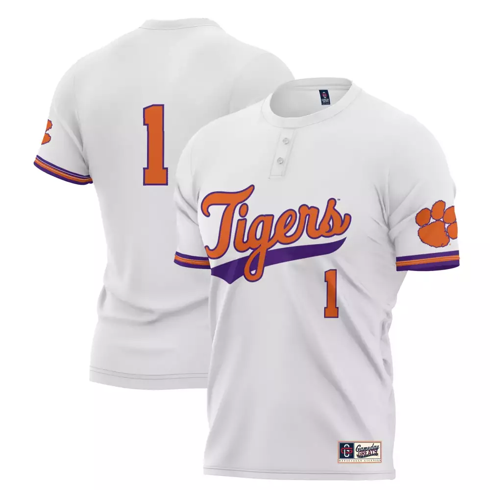 clemson tigers jersey 1 2023 men s all stitched vapor jersey white orange pinstripe