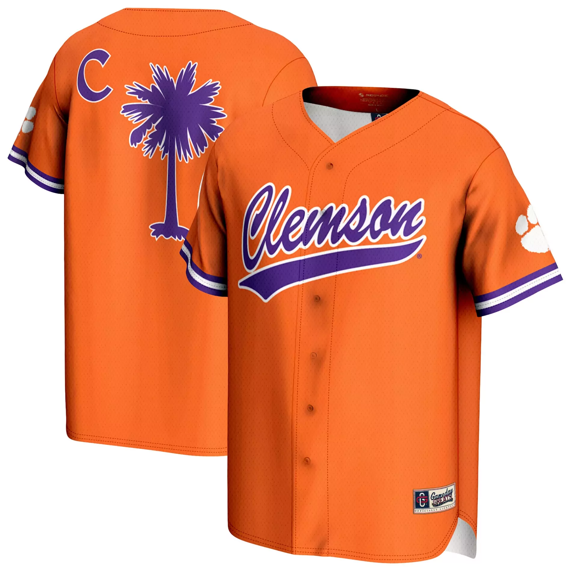 clemson tigers orange all stitched vapor jersey 2023 men s custom 00 palm tree edition