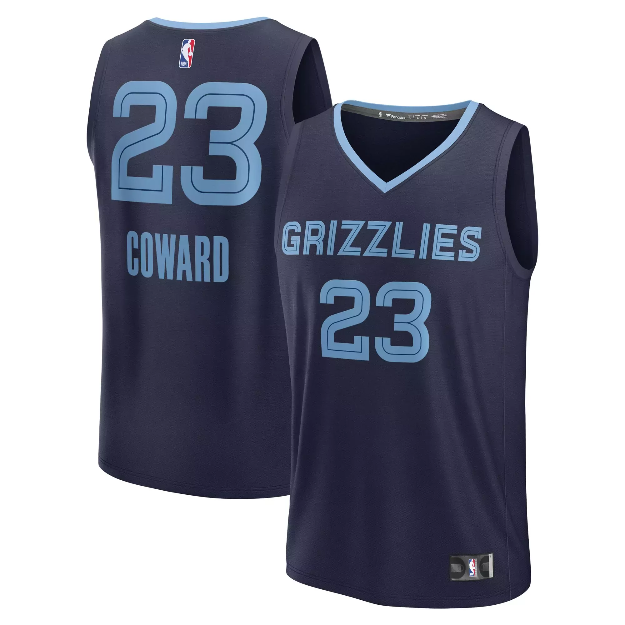coward 23 memphis grizzlies 2023 men s all stitched vapor jersey navy blue