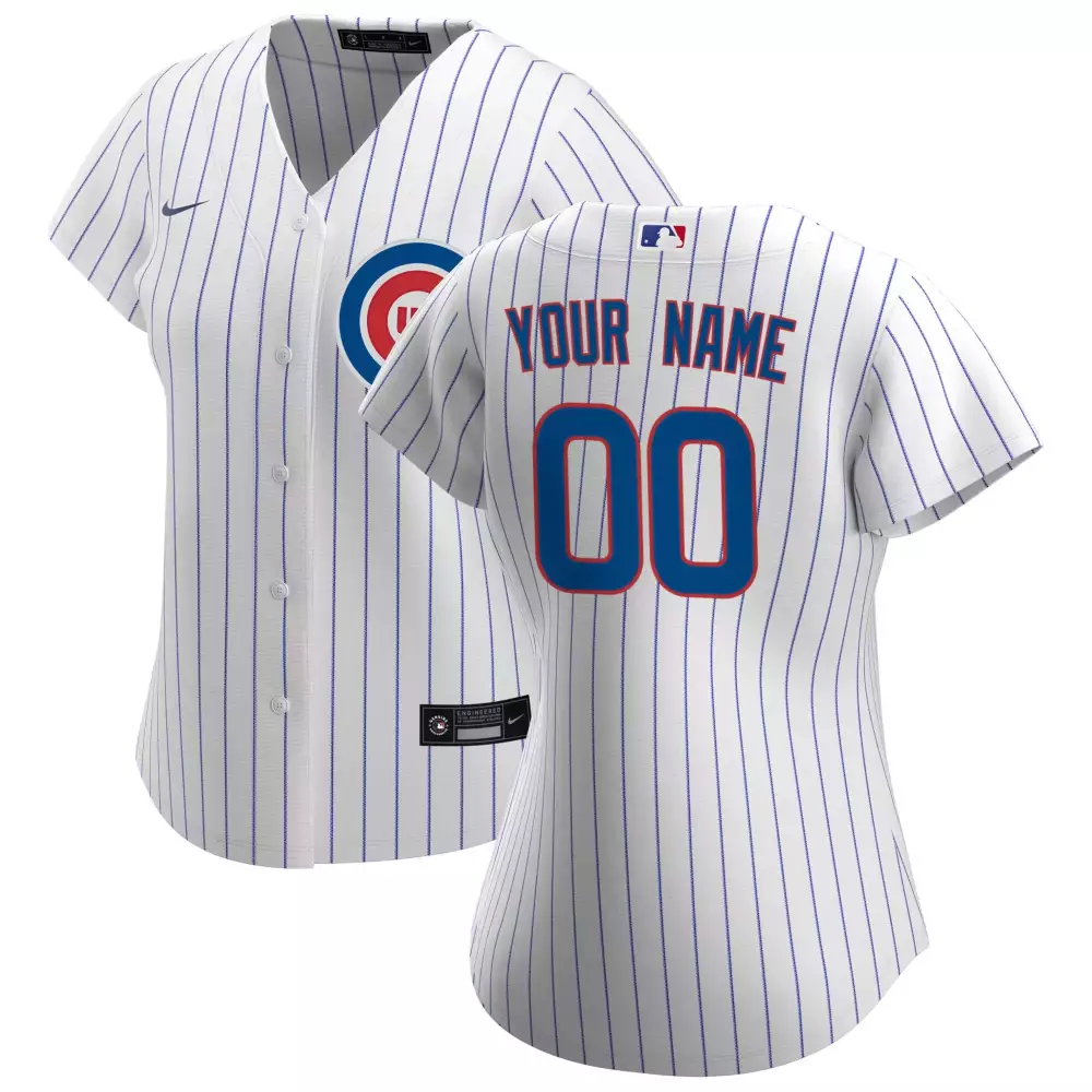 Custom Name Number Chicago Cubs 2025 Tokyo Series White Pinstripe Jersey | For Men, Women & Youth