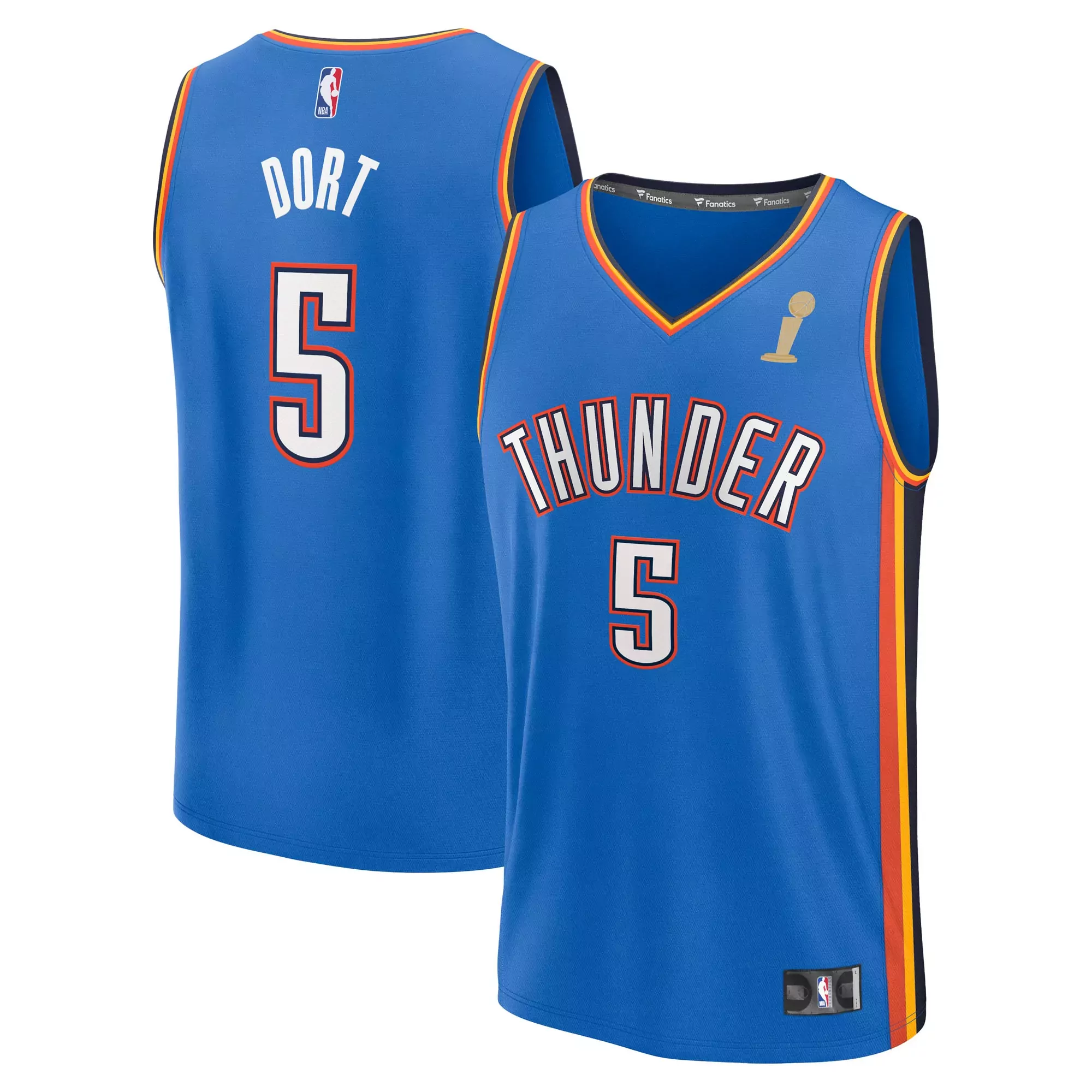 dort 5 men s vapor stitched oklahoma city thunder jersey 2023 embroidered patch blue