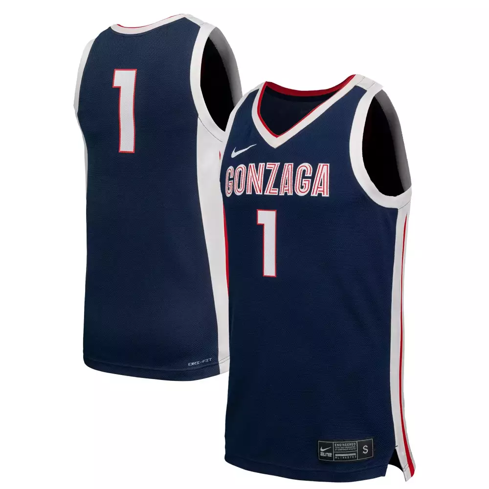 gonzaga bulldogs 1 men s navy all stitched vapor jersey 2023 1