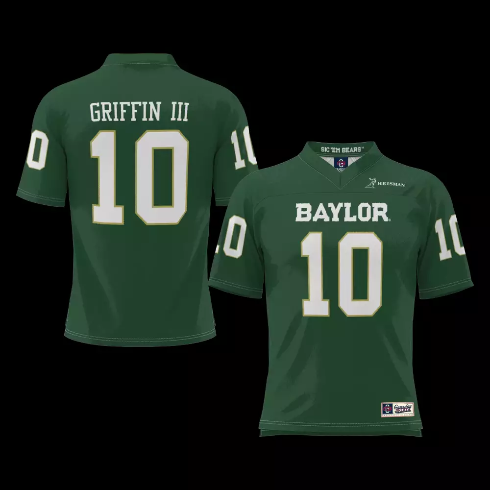 griffin iii 10 baylor 2023 men s all stitched vapor jersey green heisman edition