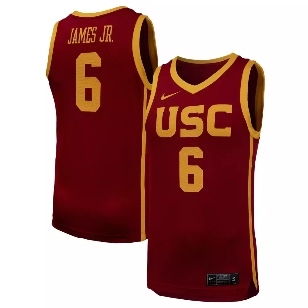 james jr 6 usc 2023 men s nike all stitched vapor jersey cardinal gold custom edition