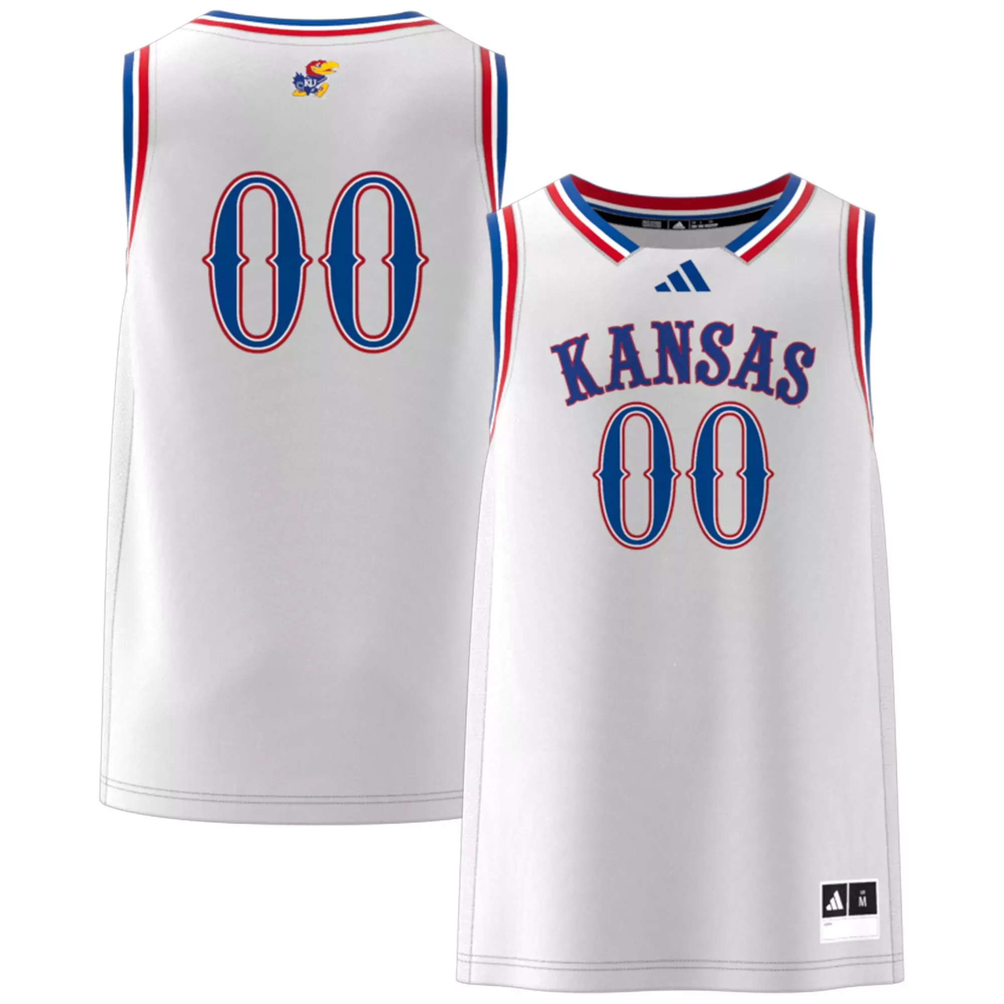 kansas jayhawks custom jersey 00 white 2023 youth all stitched vapor jersey