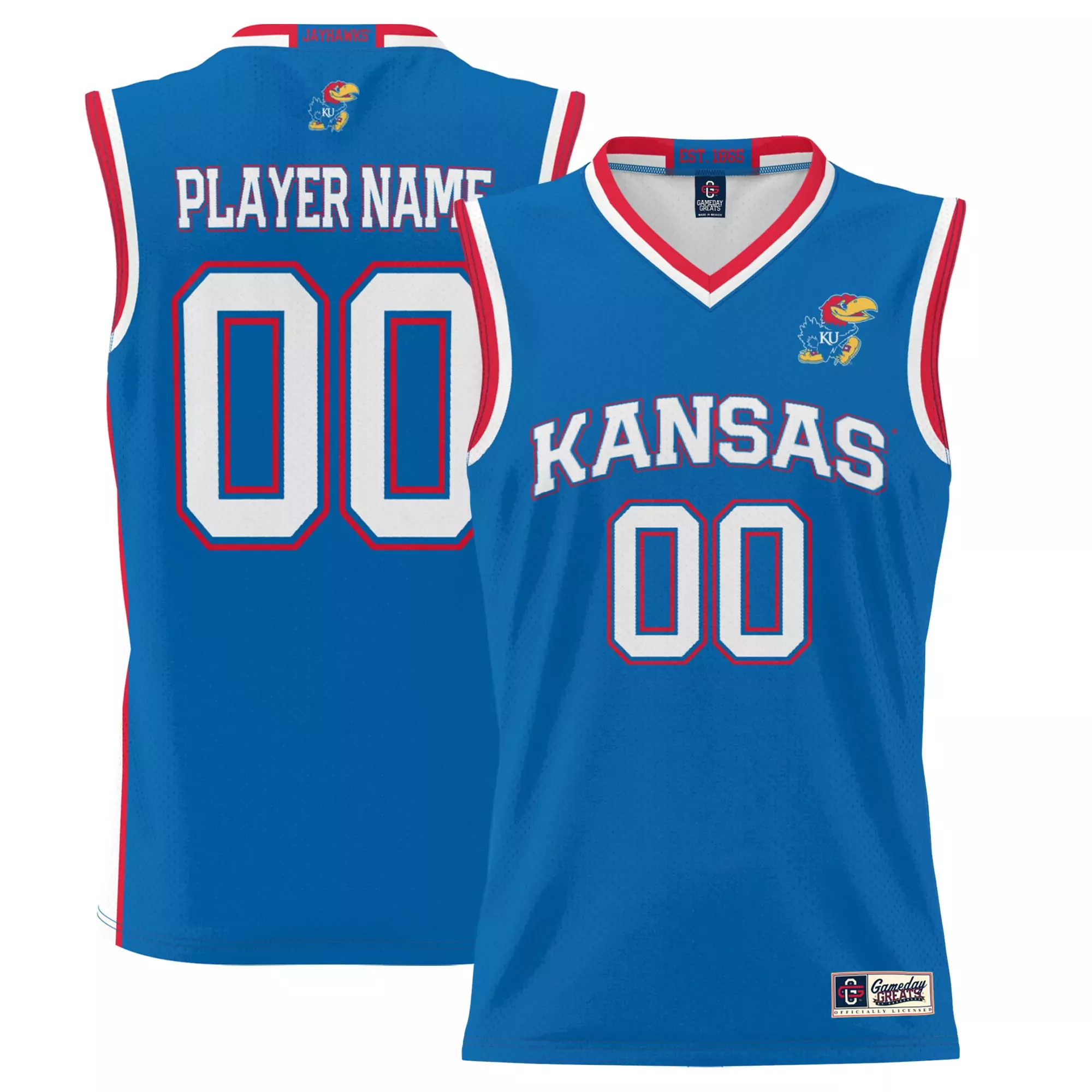 kansas jayhawks player name 00 2023 men s all stitched vapor jersey blue