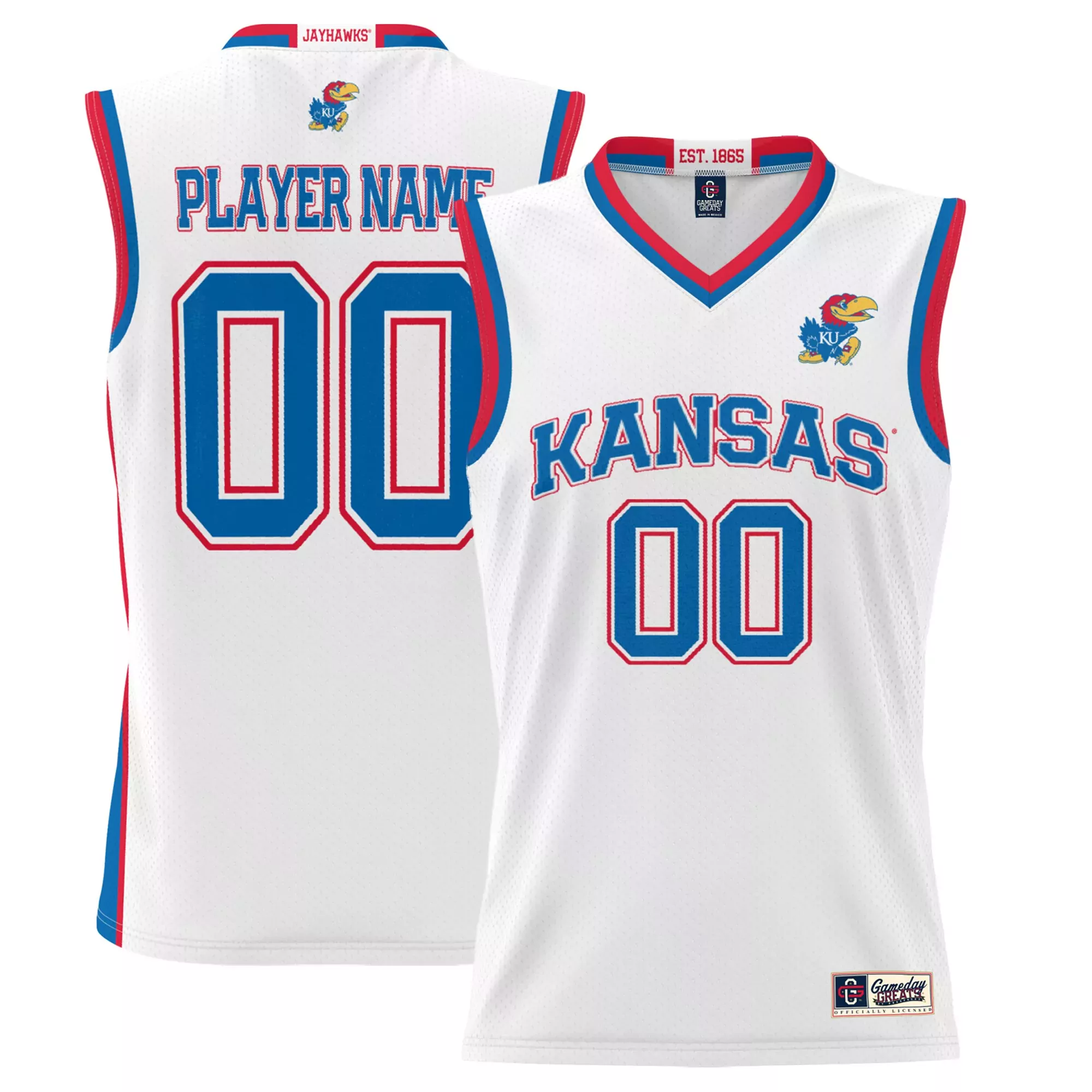 kansas jayhawks player name 00 2023 men s all stitched vapor jersey blue
