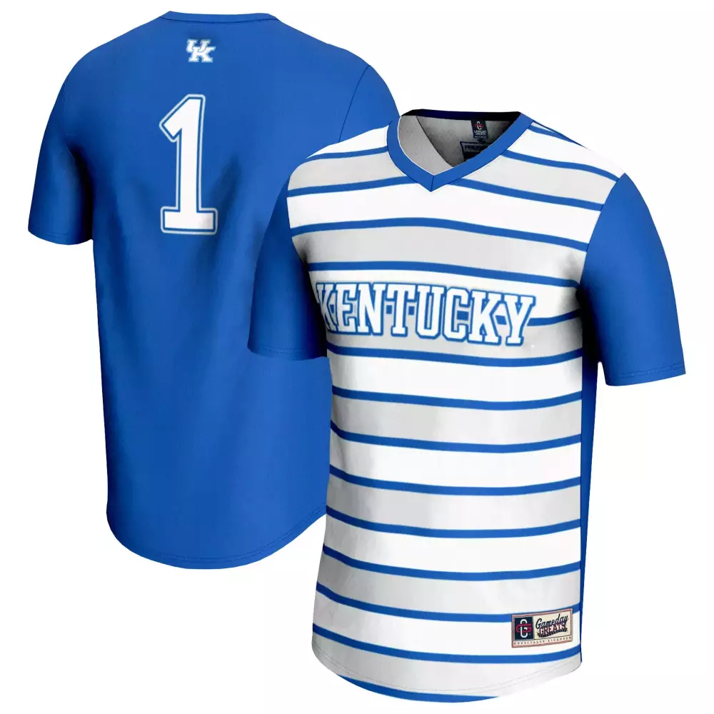 kentucky wildcats jersey 1 2023 men s striped blue all stitched vapor jersey