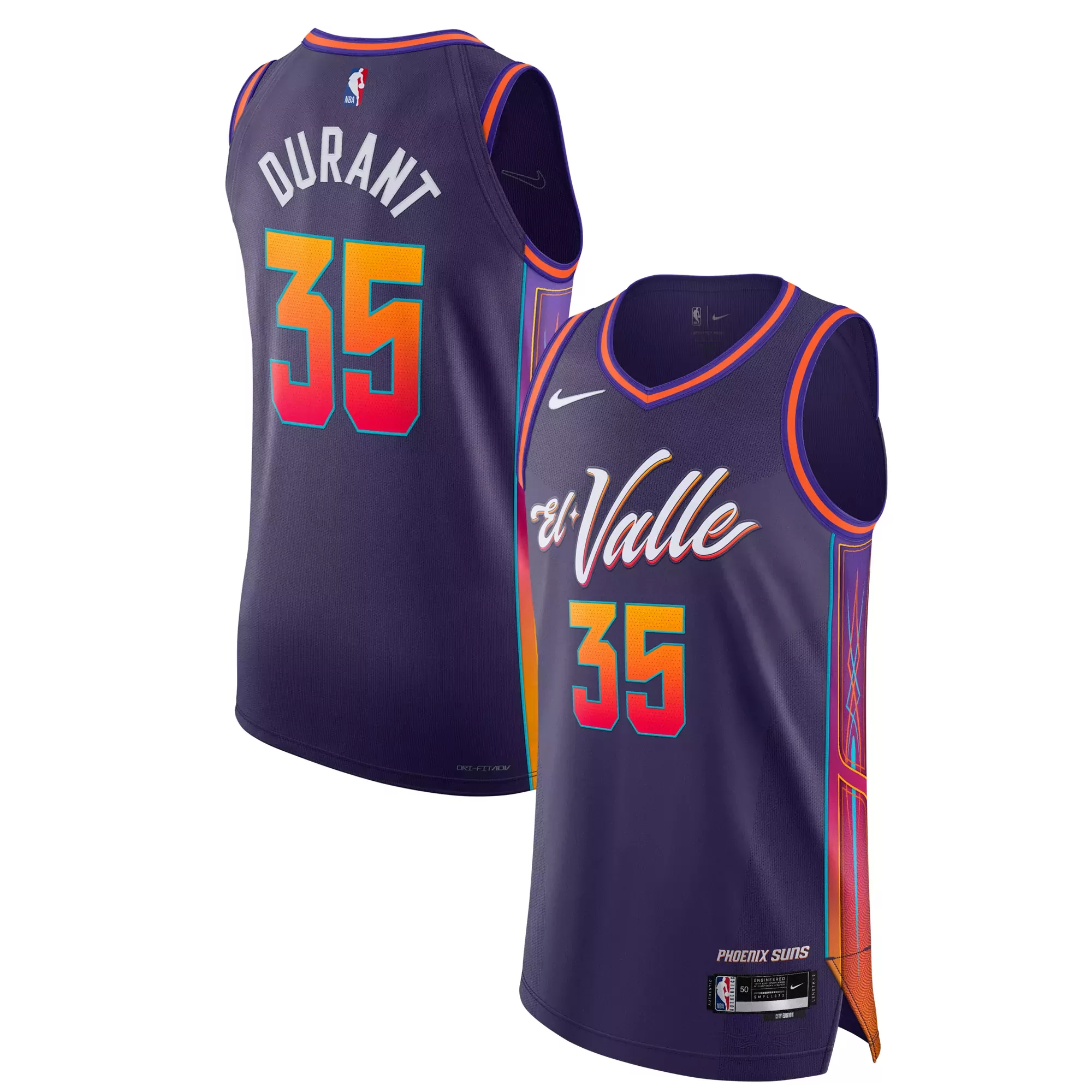 kevin durant 35 phoenix suns 2023 men s all stitched vapor jersey purple el valle edition