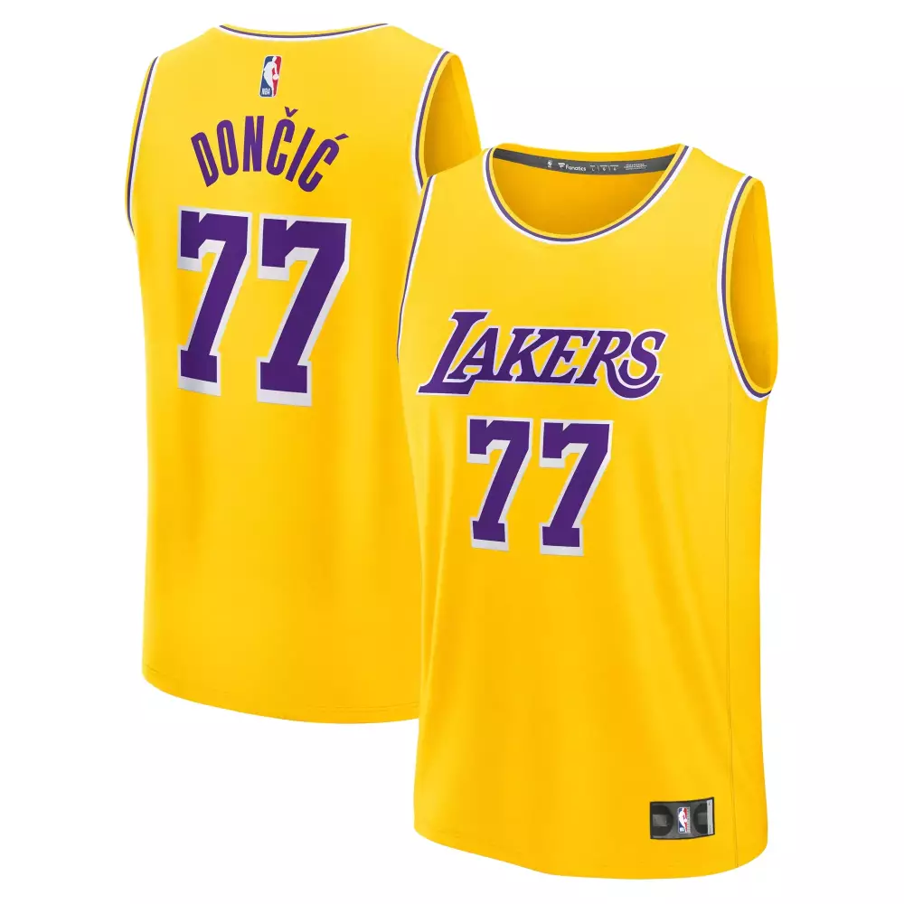 Lakers Yellow All Stitched Vapor Jersey | Doni 77 2023 Authentic Edition | Fan Gear for Men, Women & Youth