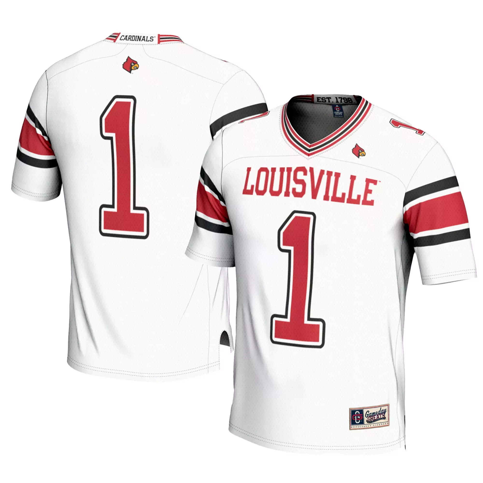louisville cardinals 1 men s 2023 all stitched vapor jersey red white black design
