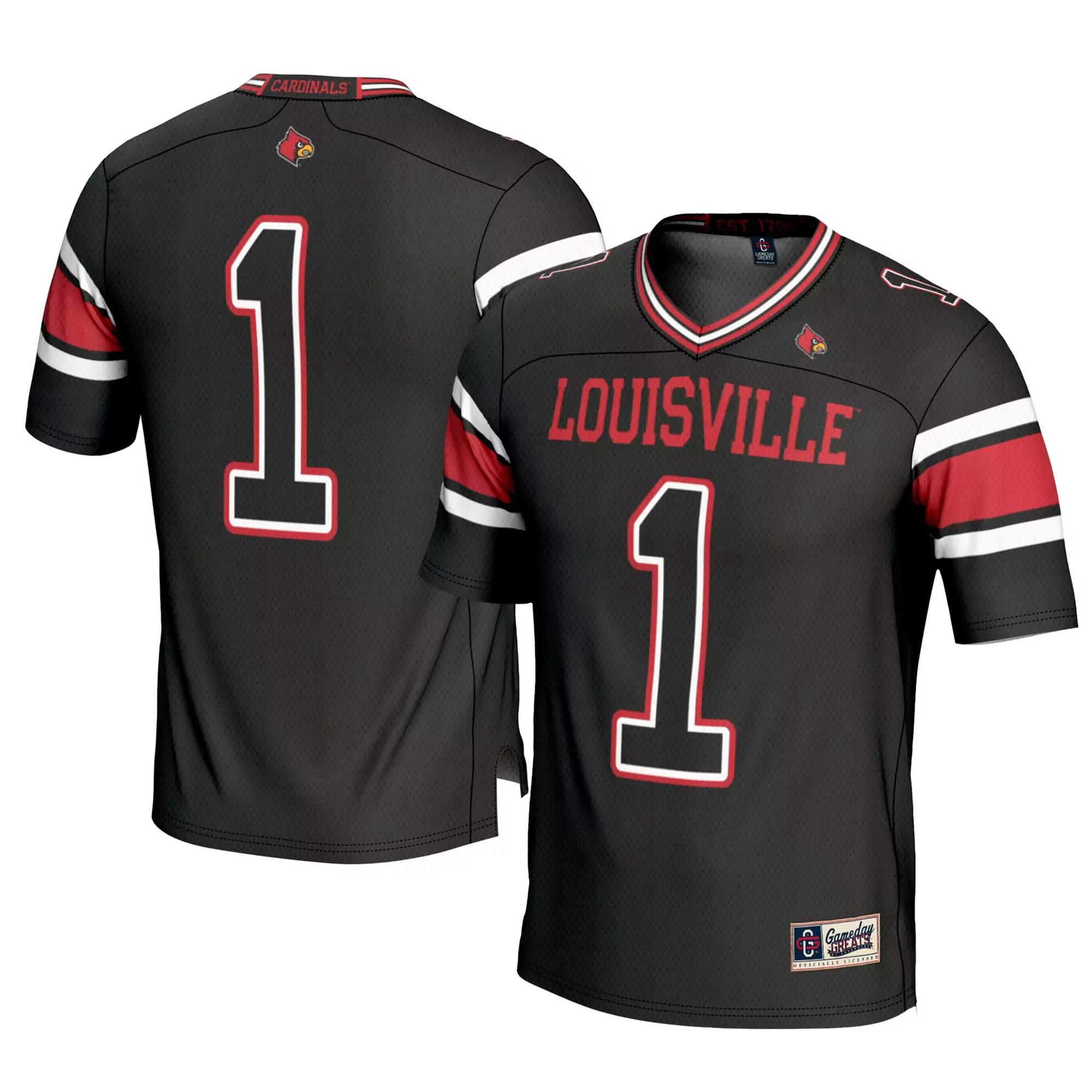 louisville cardinals 1 men s 2023 all stitched vapor jersey red white black design