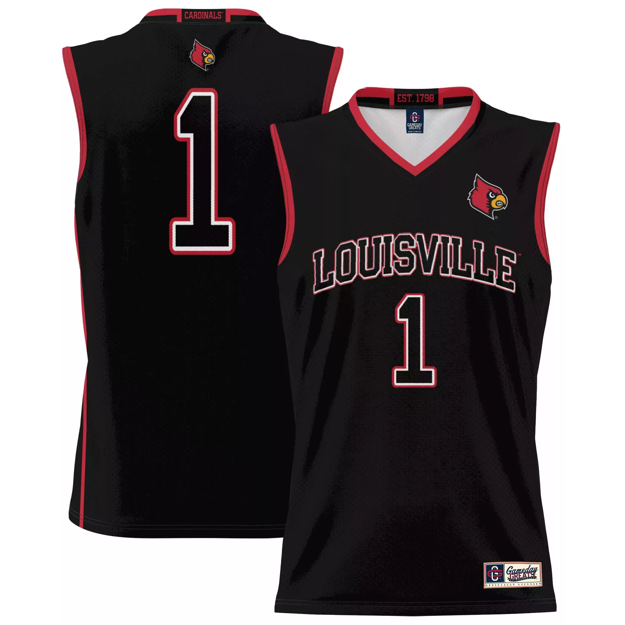 louisville cardinals 1 men s black all stitched vapor jersey 2023