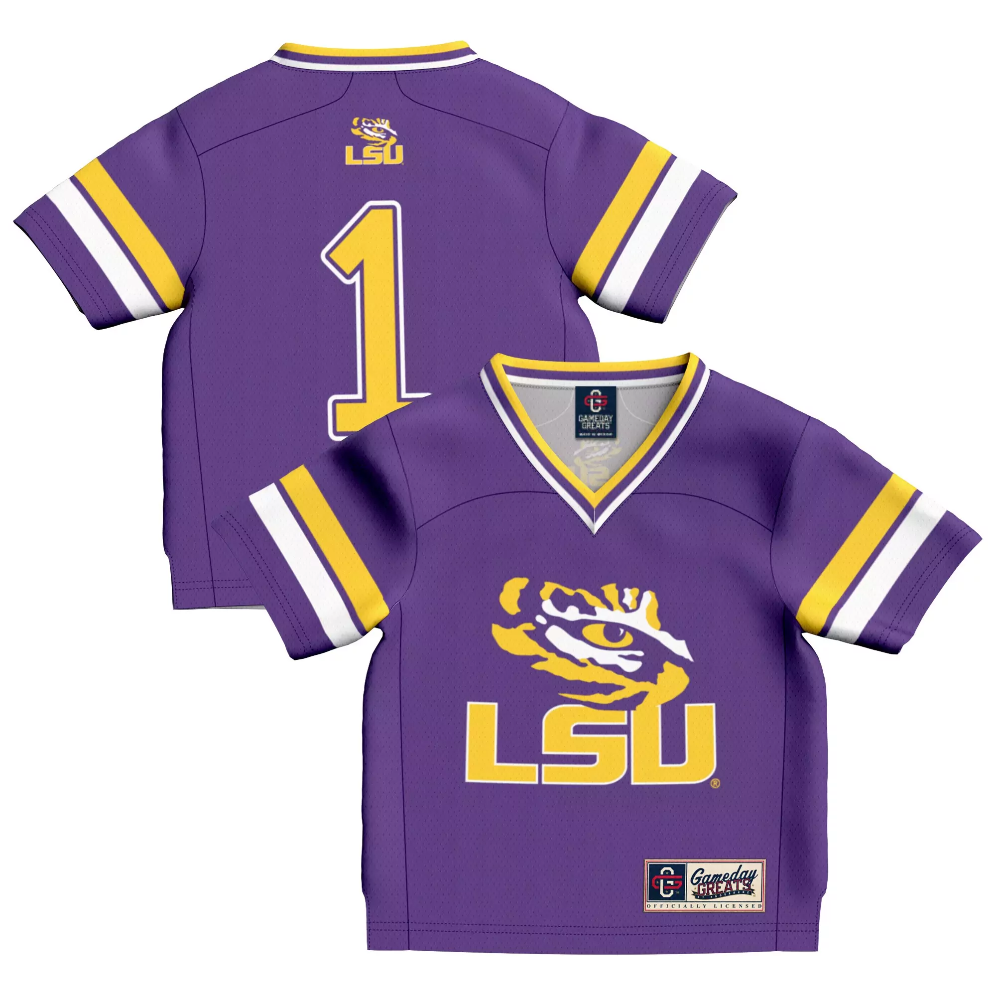 lsu tigers 1 custom jersey 2023 men s nike all stitched vapor jersey purple gold