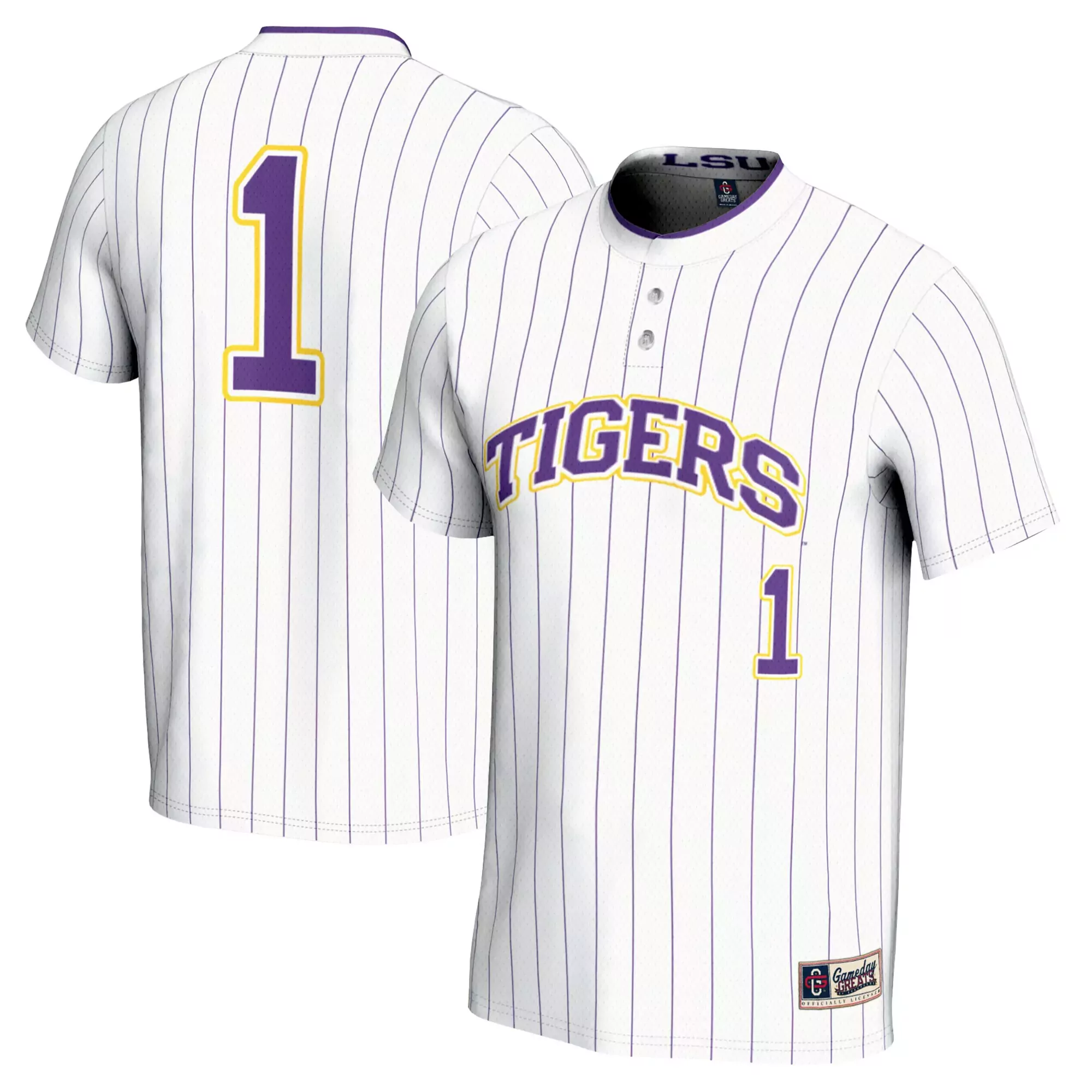 lsu tigers 1 custom jersey 2023 men s nike all stitched vapor jersey purple gold