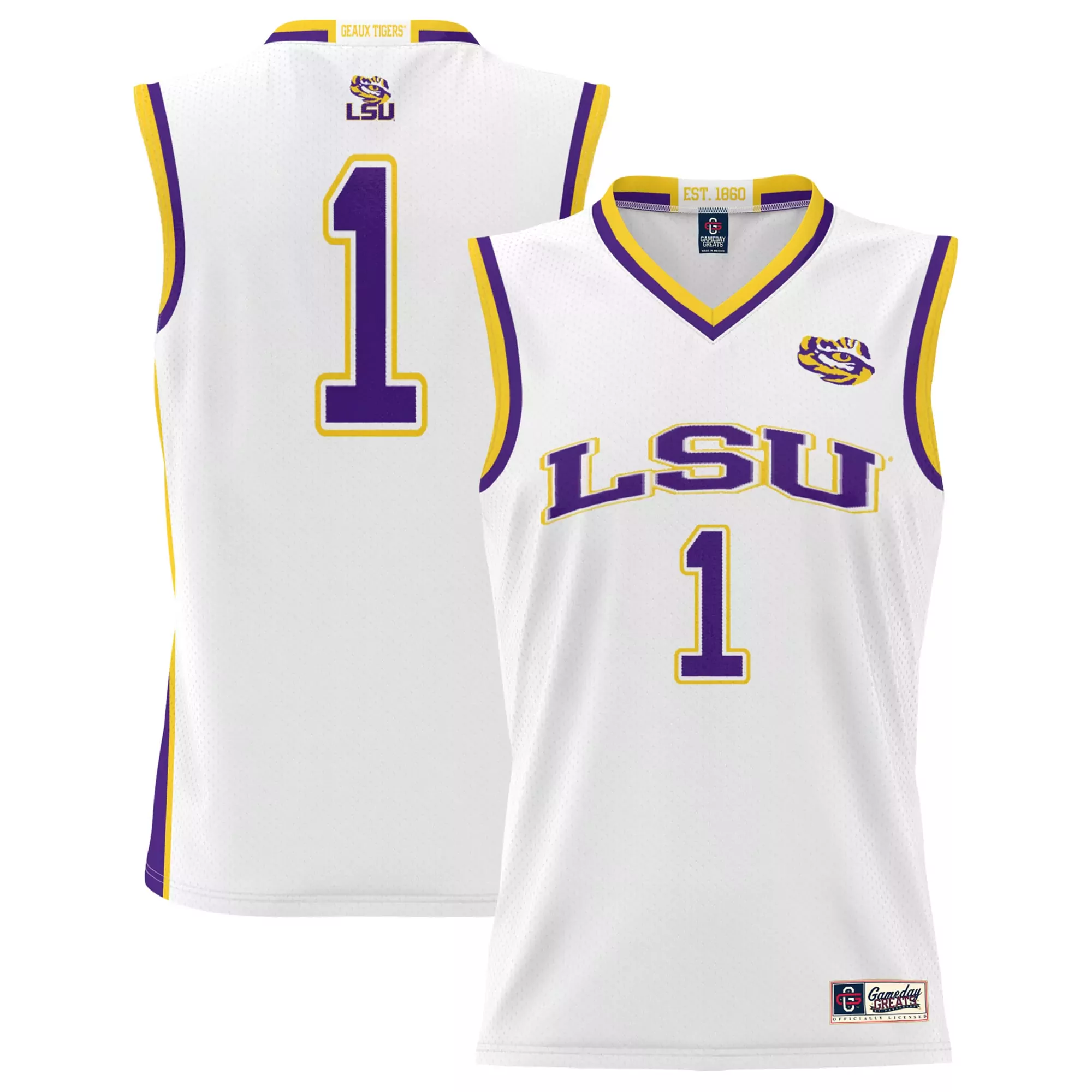 lsu tigers jersey 1 2023 men s all stitched vapor jersey white edition