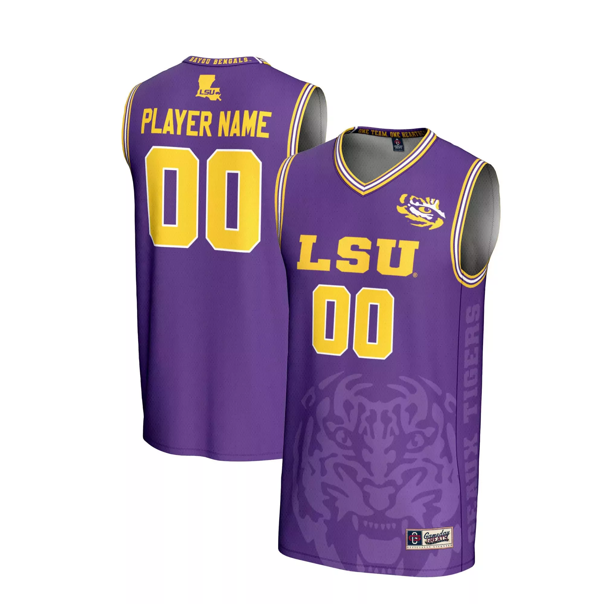 lsu tigers player name 00 2023 men s all stitched vapor jersey purple edition 1