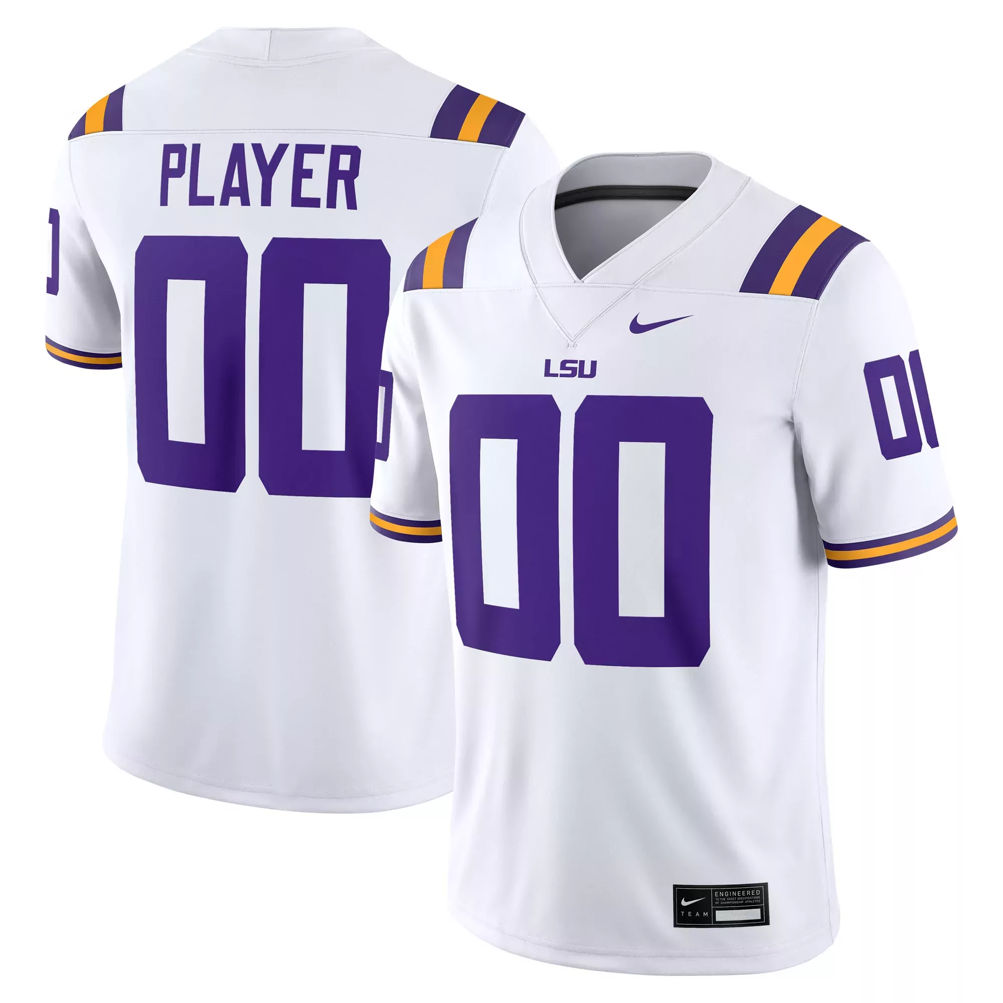 lsu tigers white all stitched vapor jersey 2023 men s 00 player edition