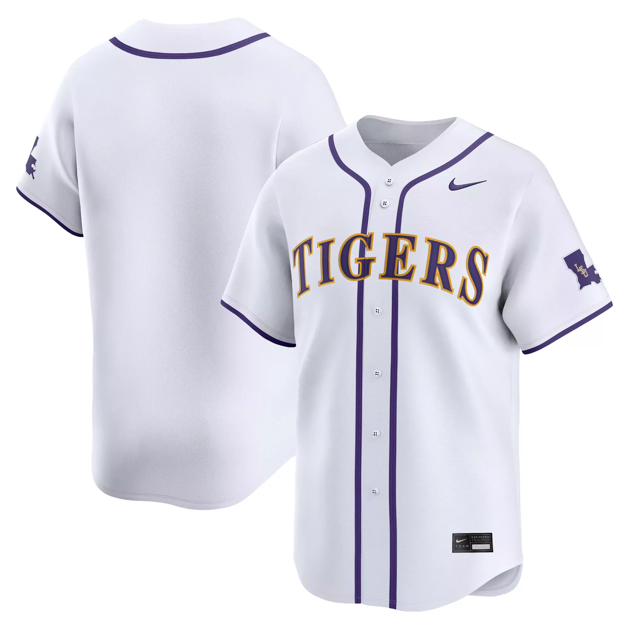 lsu tigers white all stitched vapor jersey 2023 men s 00 player edition