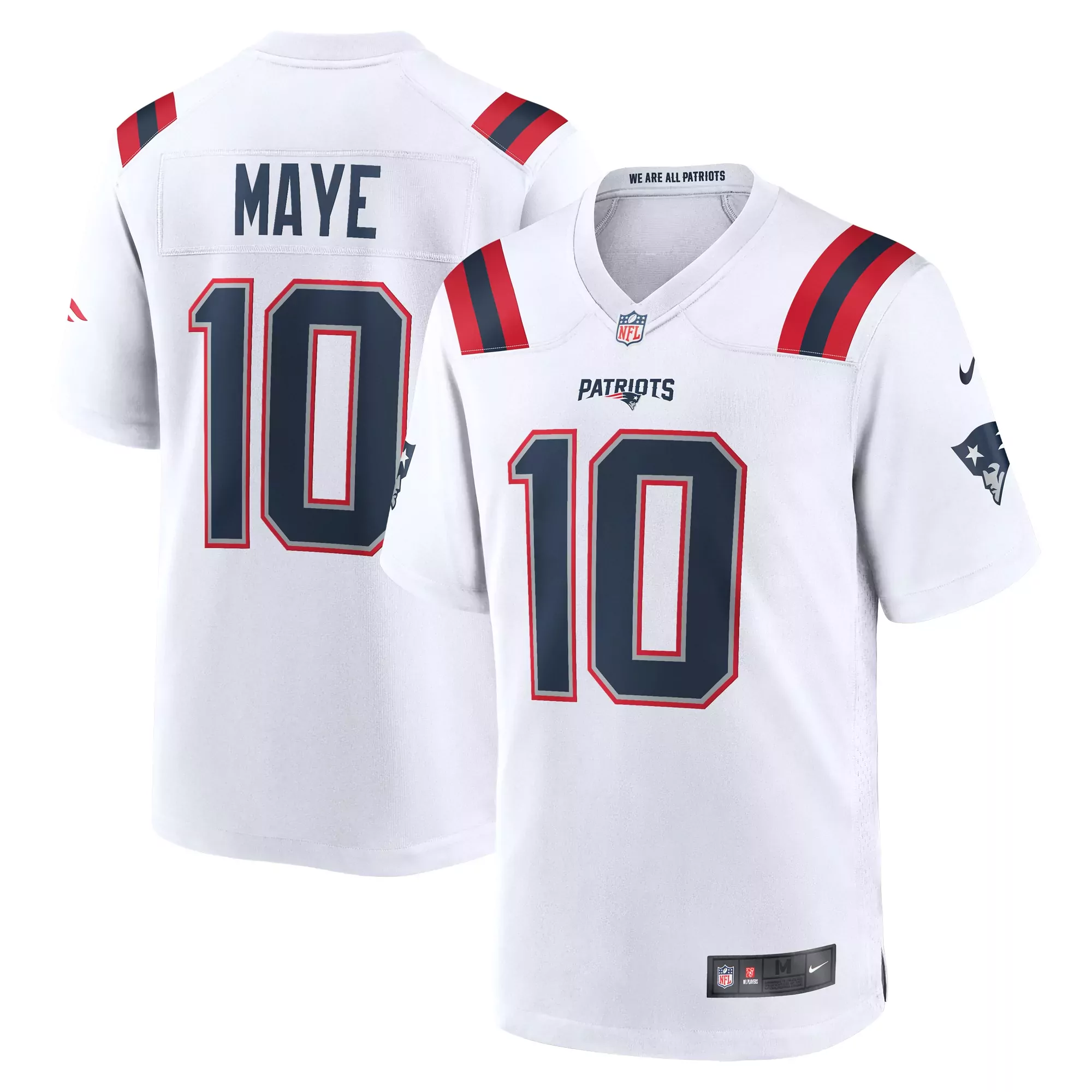 maye 10 new england patriots 2023 men s all stitched vapor jersey white