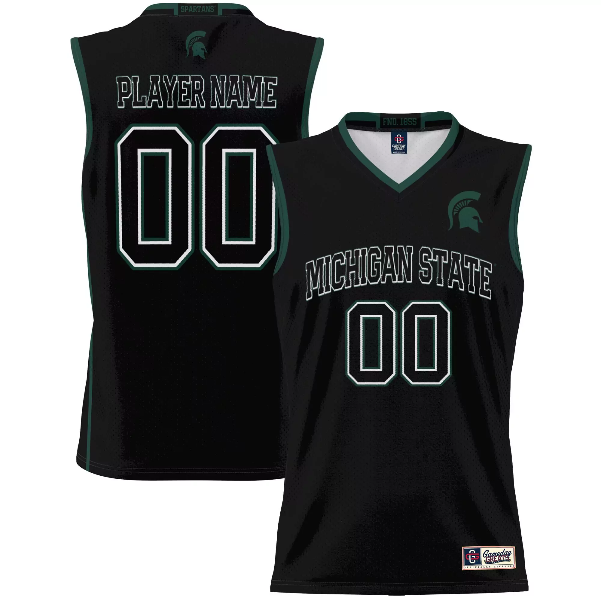 michigan state spartans black all stitched vapor jersey 2023 men s