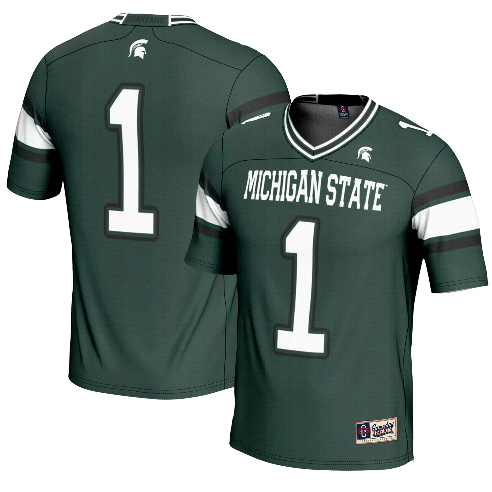 michigan state spartans jersey 1 2023 men s all stitched vapor jersey white pinstripe