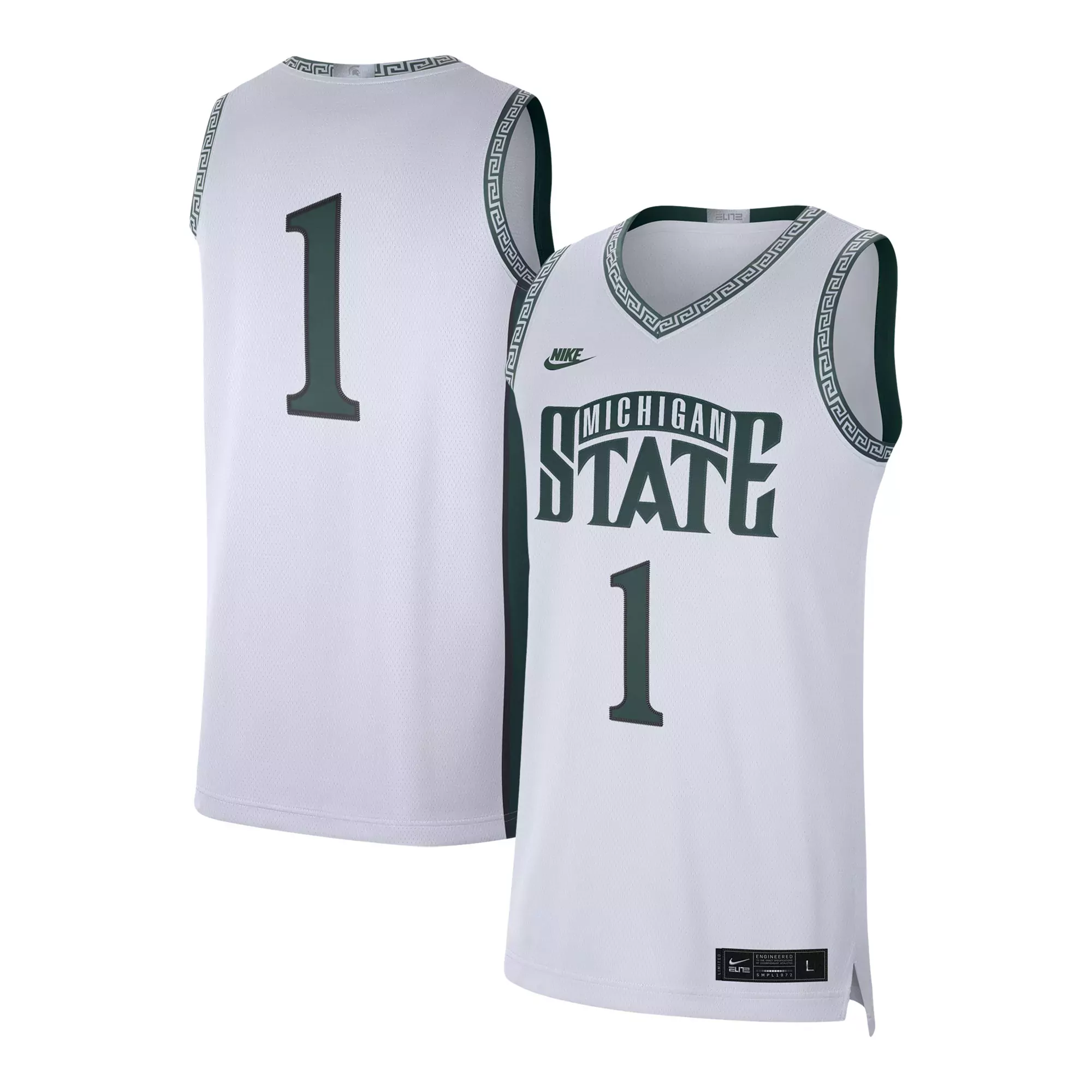 michigan state spartans jersey 1 2023 men s all stitched vapor jersey white pinstripe