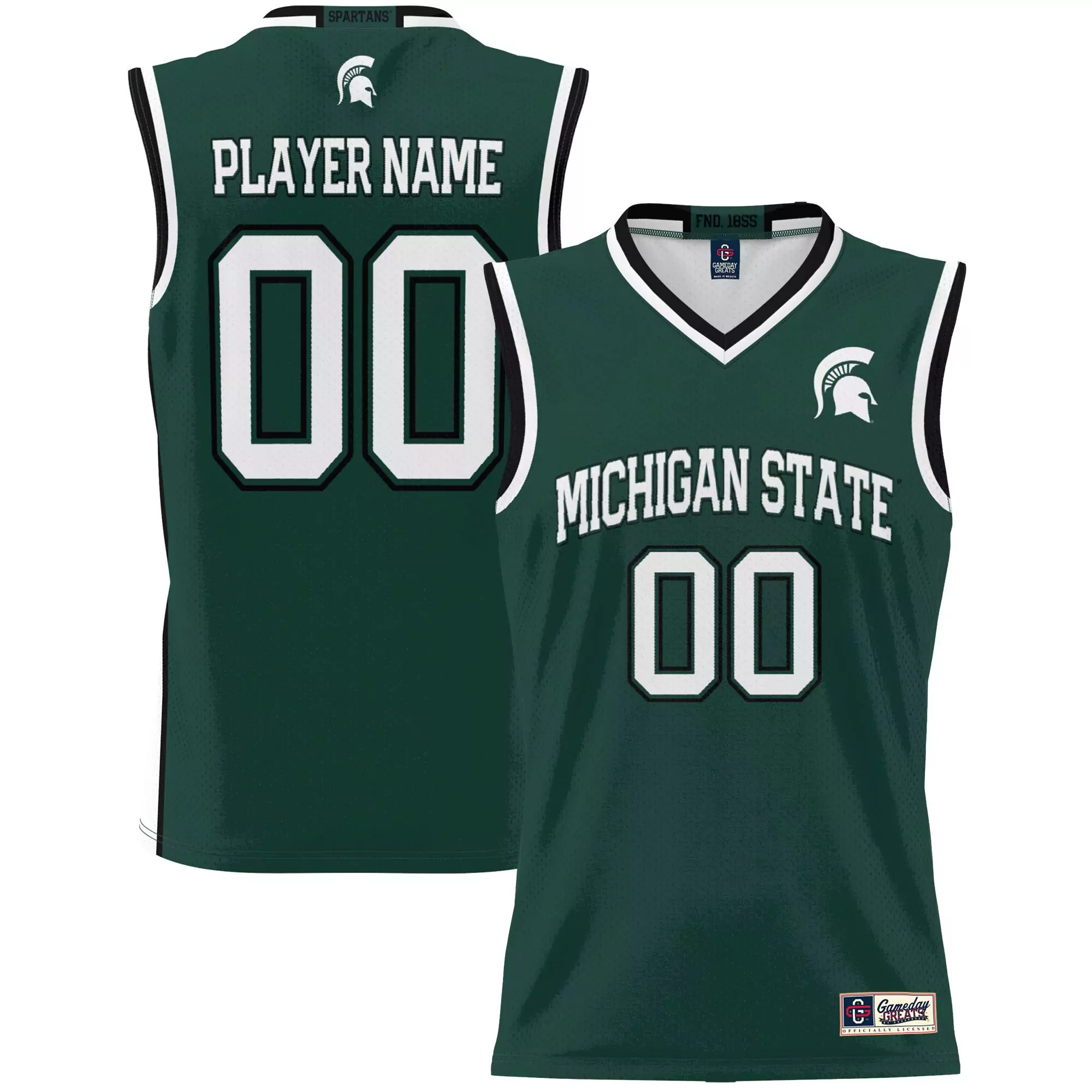 michigan state spartans player name 00 2023 men s all stitched vapor jersey green 14