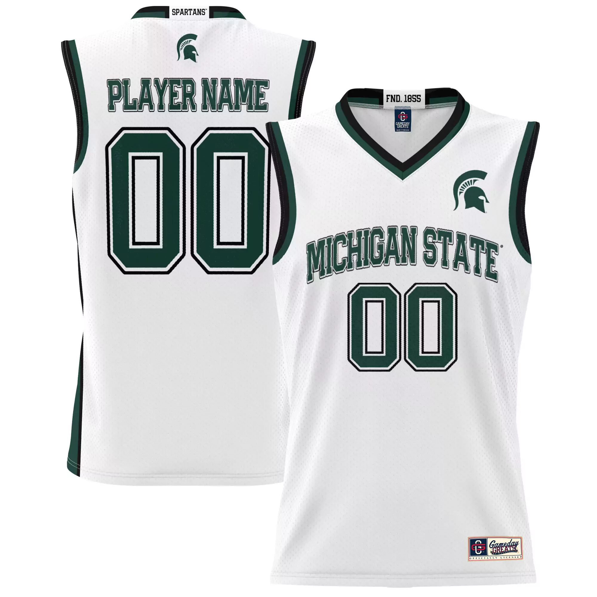 michigan state spartans player name 00 2023 men s all stitched vapor jersey green white 1