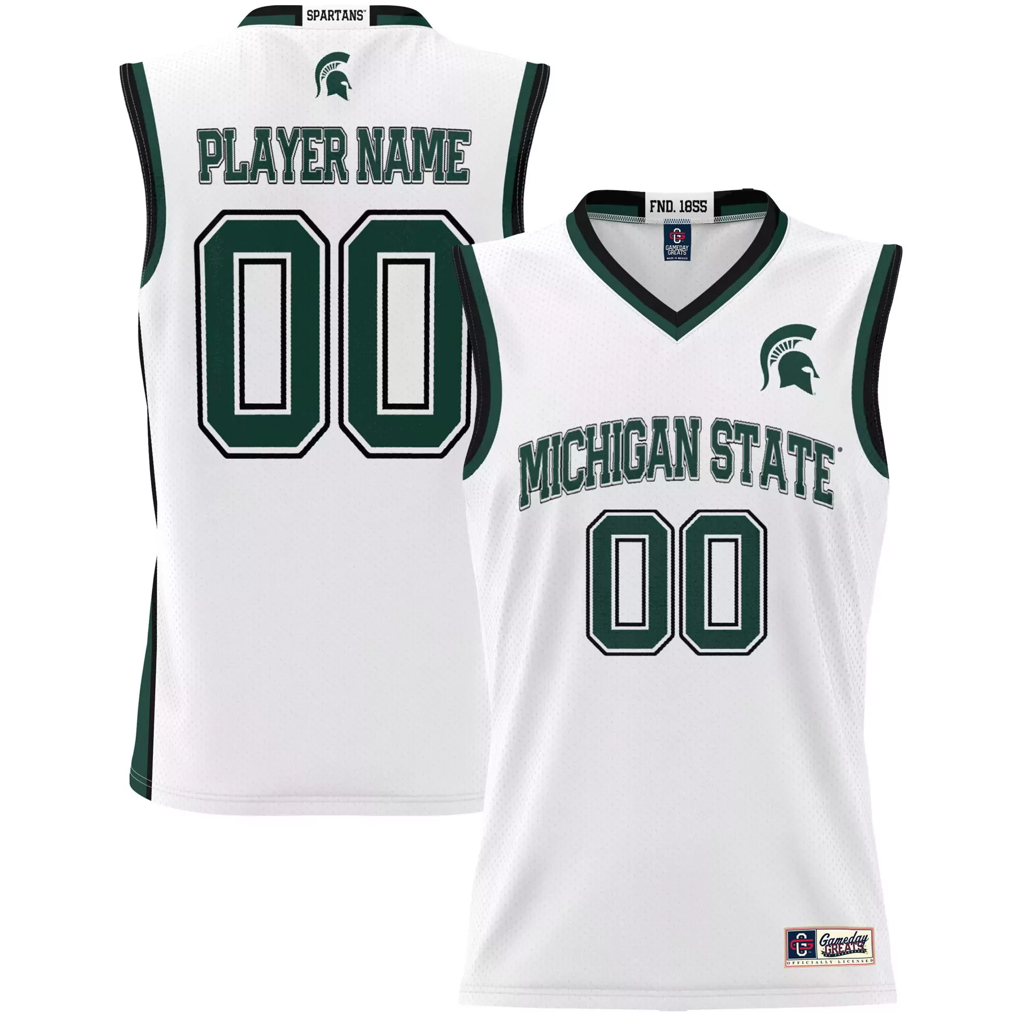 michigan state spartans player name 00 2023 men s all stitched vapor jersey green white 1