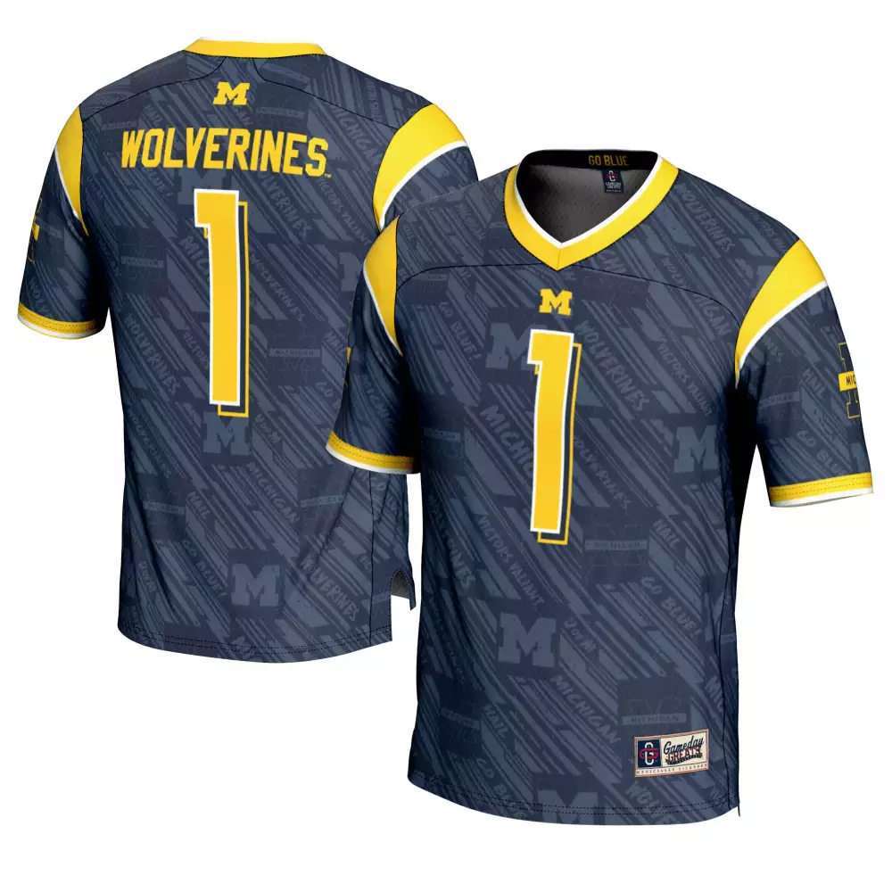 Michigan Wolverines 1 Stitched Vapor Jersey 2023 | Navy Design Style | Game Day Outfit for Men, Women & Youth