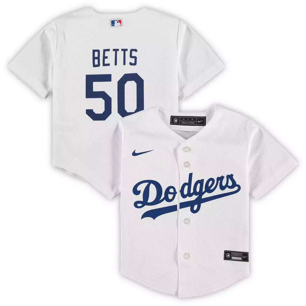 mookie betts 50 los angeles dodgers 2023 men s all stitched vapor jersey white 4