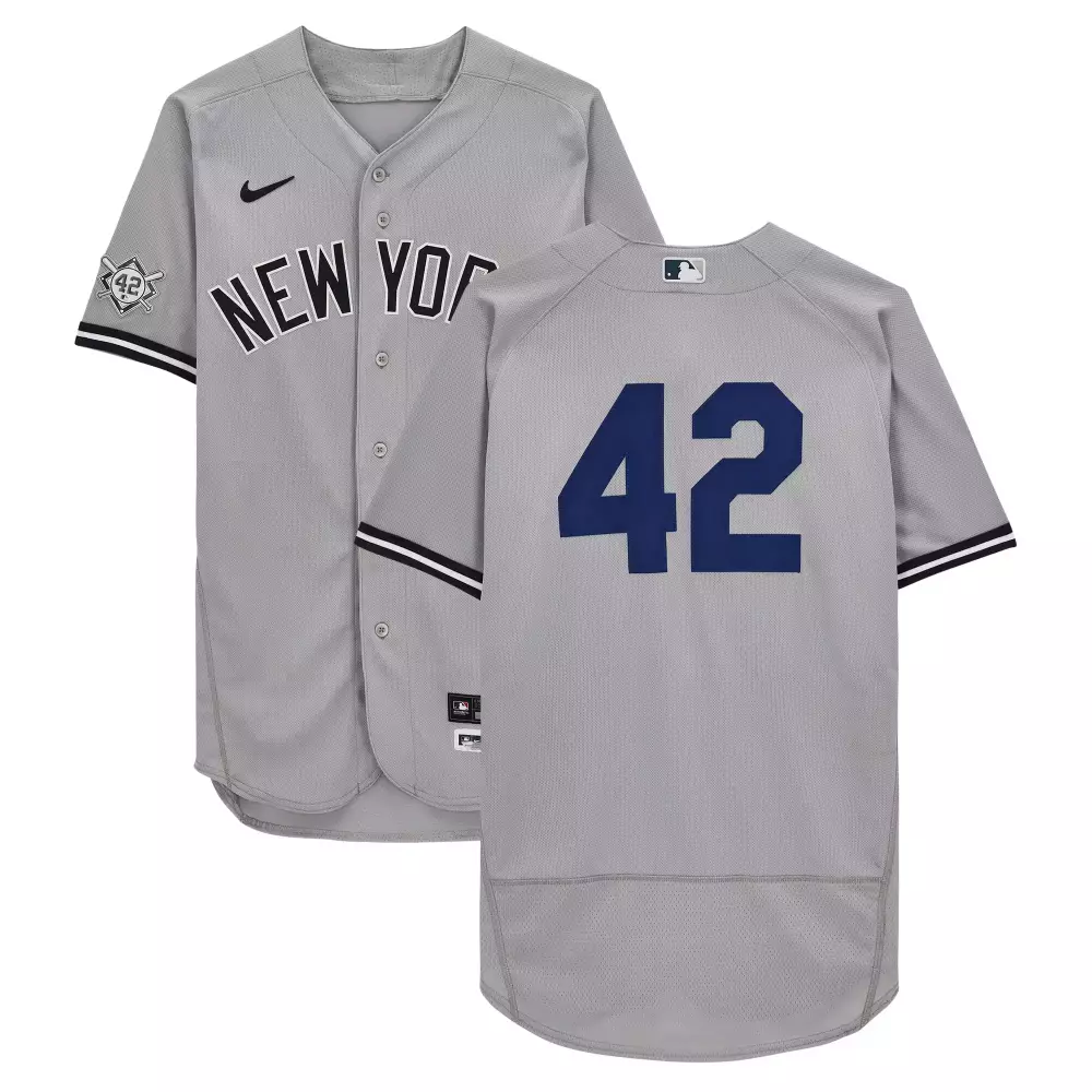 New York Yankees 42 Jackie Robinson All Stitched Vapor Jersey 2023 | Men’s Gray Edition | Replica Fan Gear for Game Day | For Men, Women & You
