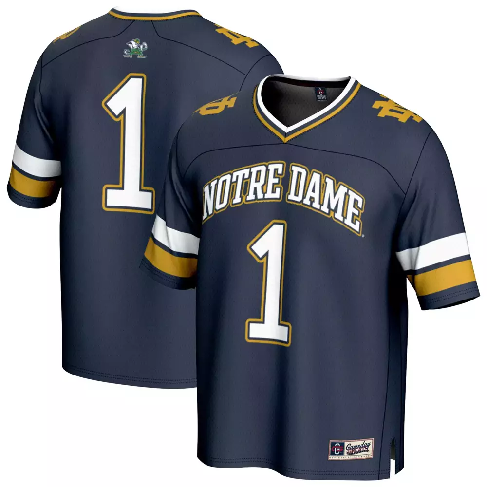 Notre Dame 1 2023 Stitched Vapor Jersey | Navy Custom Edition | Replica Fan Gear | For Men, Women & Youth