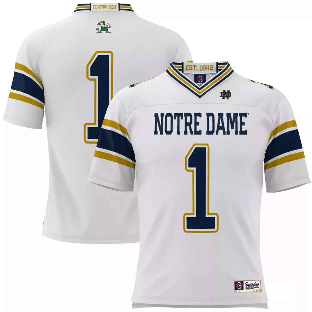 notre dame fighting irish 1 men s 2023 navy all stitched vapor jersey