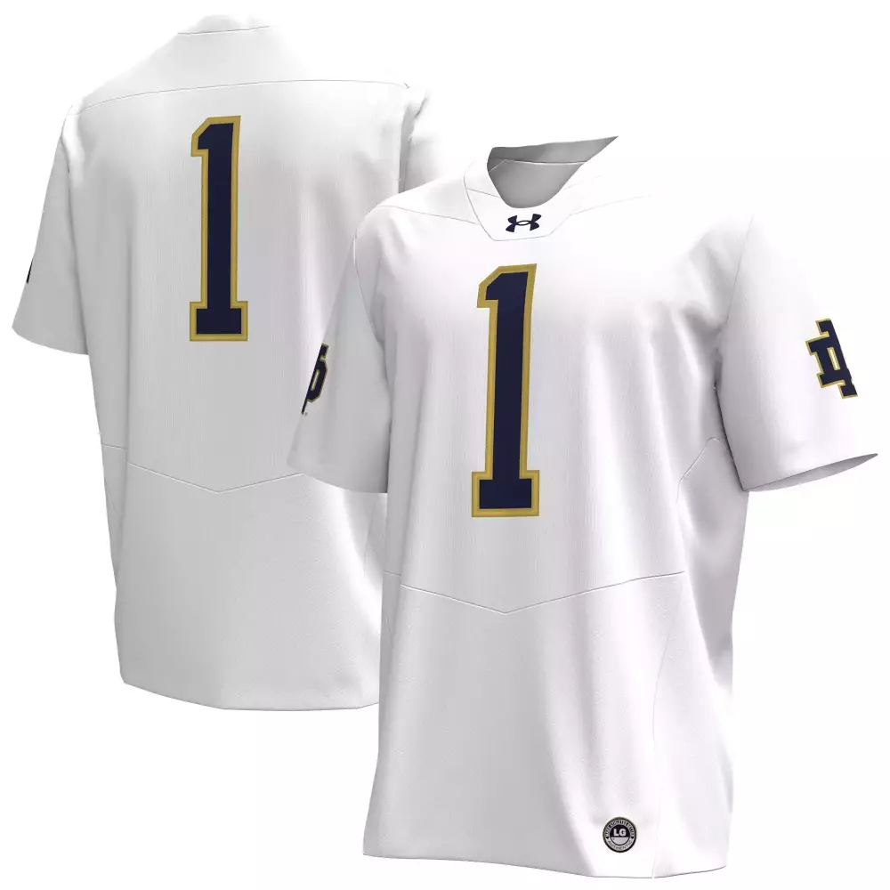 notre dame fighting irish 1 white all stitched vapor jersey 2023 men s edition
