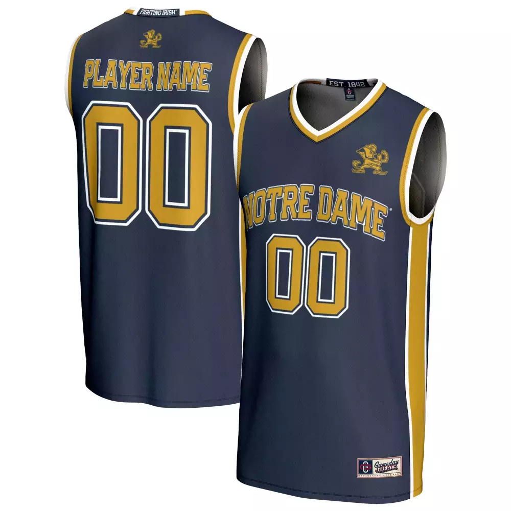 notre dame fighting irish all stitched vapor jersey player name 00 2023 men s navy gold