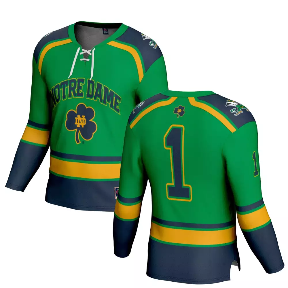 notre dame fighting irish jersey 1 2023 men s all stitched vapor jersey green yellow design