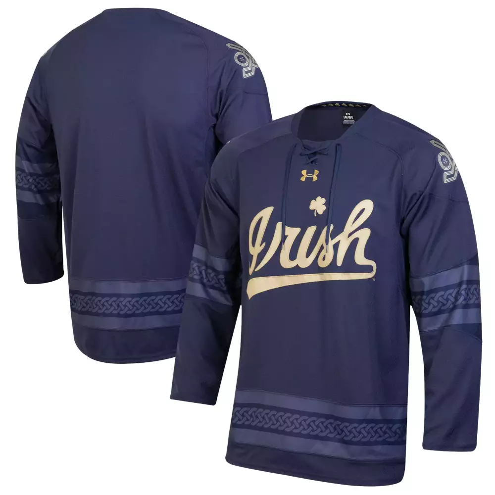 notre dame fighting irish navy all stitched vapor jersey 2023 men s design style