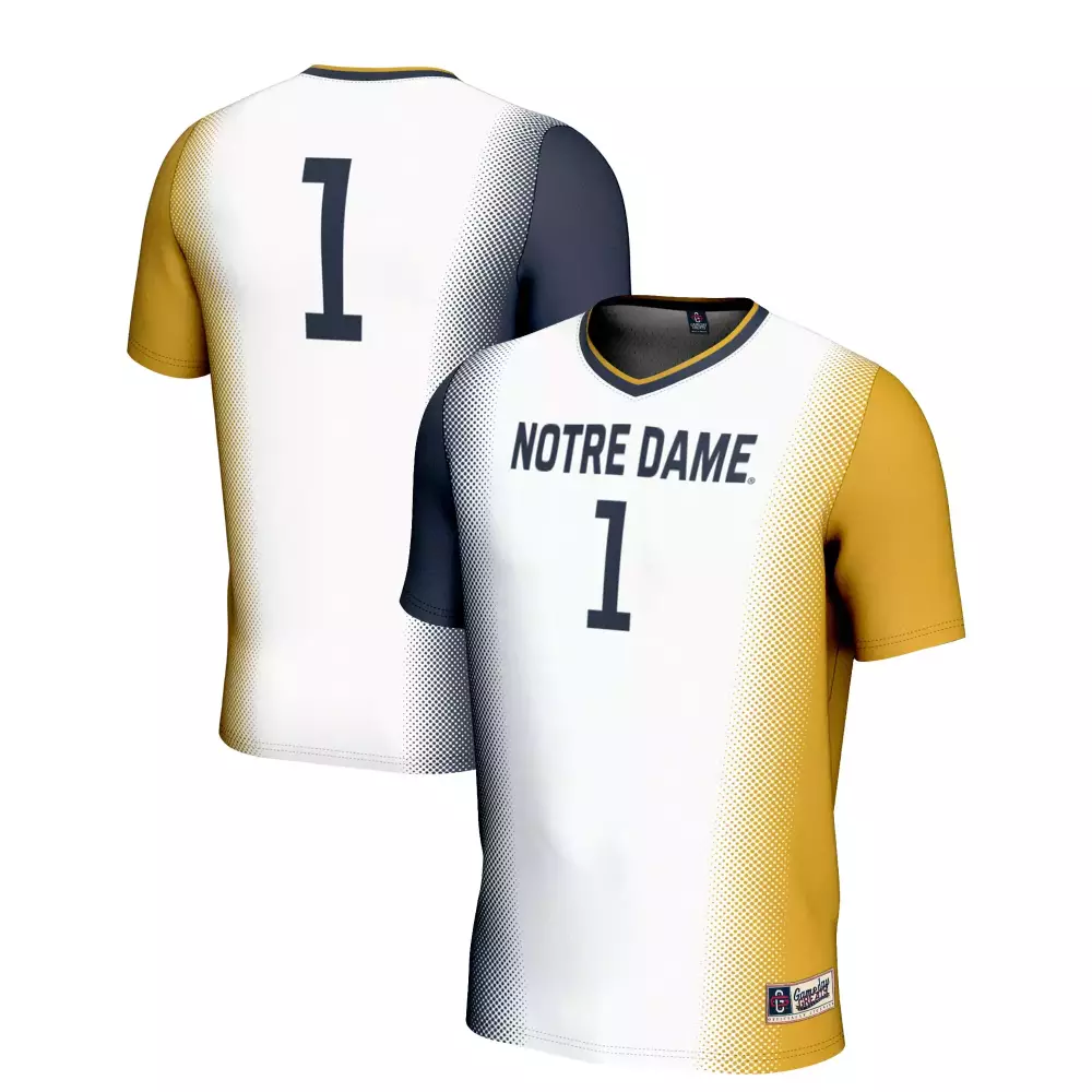 Notre Dame Jersey 1 | 2023 Men's All Stitched Vapor | Gold White Blue Style | For Men, Women & Youth