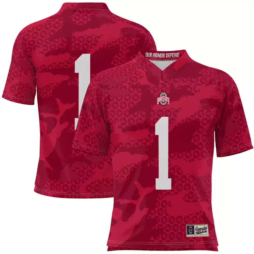 ohio state buckeyes 1 custom jersey 2023 men s all stitched vapor jersey scarlet edition with brutus patch