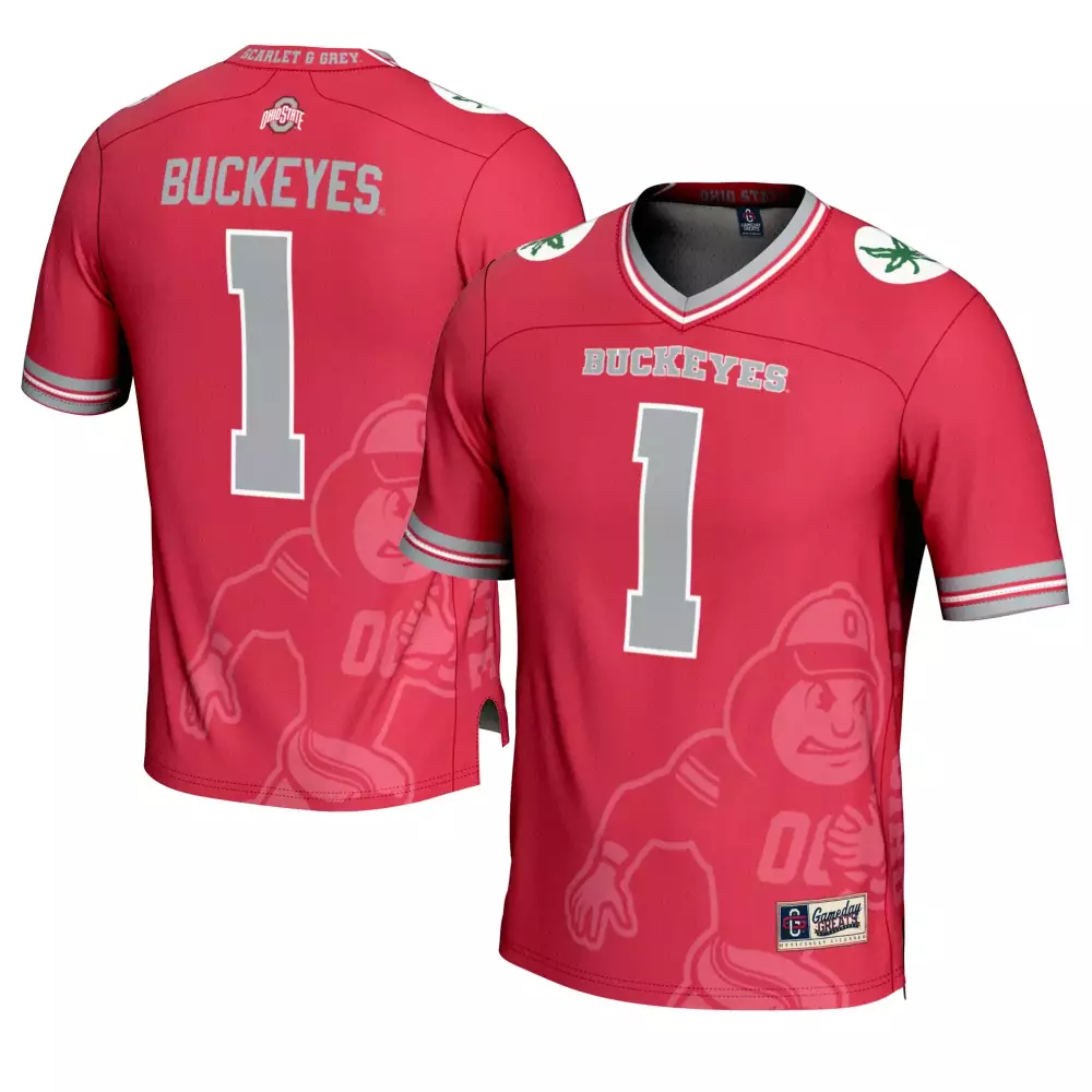 ohio state buckeyes 1 custom jersey 2023 men s all stitched vapor jersey scarlet edition with brutus patch